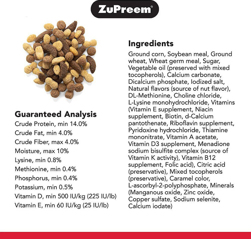 ZuPreem NutBlend Flavor Daily Nutrition Parrot & Conure Pellet
