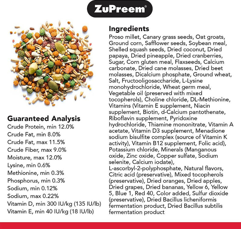 ZuPreem Smart Selects Enrichment Diet for Medium Birds
