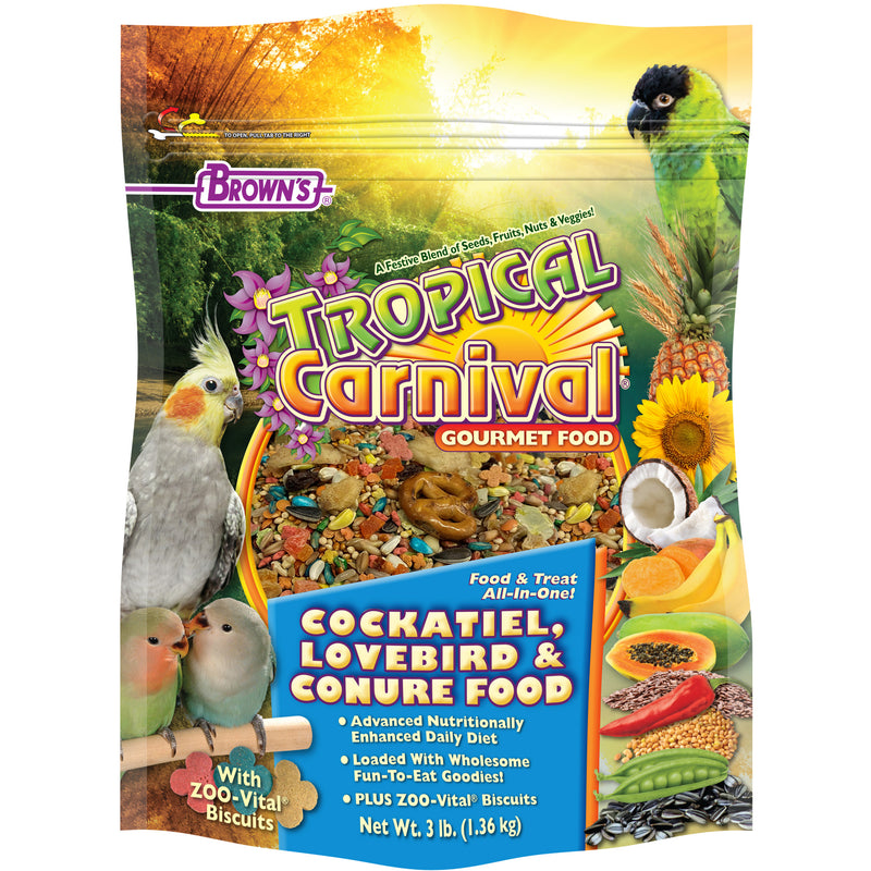 Brown's Tropical Carnival Gourmet Cockatiel Food 3 lbs
