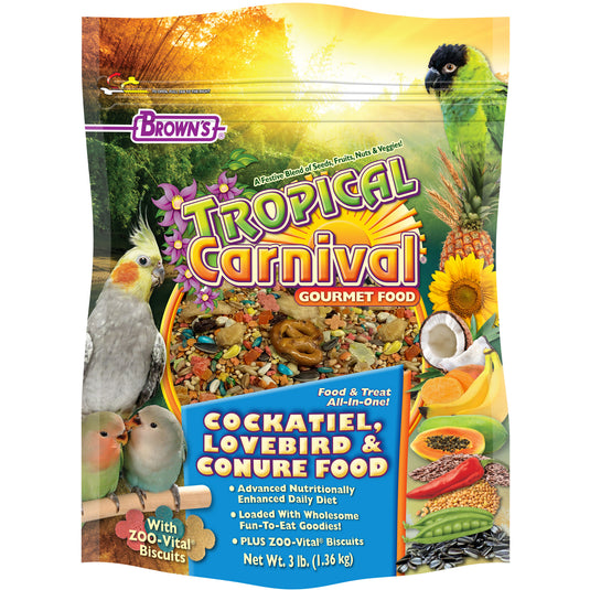 Brown's Tropical Carnival Gourmet Cockatiel Food 3 lbs