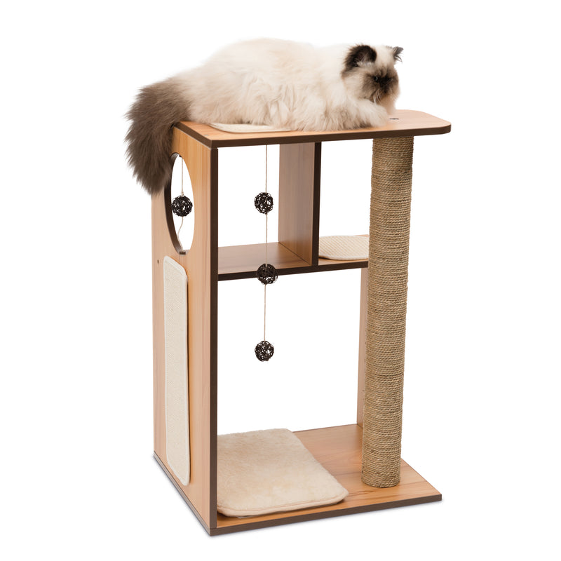 Vesper V-Box - Walnut - Cat Bed & Play Center
