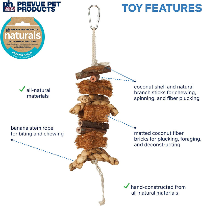 Prevue Hendryx Naturals Coco Rope Mini Bird Toy- 62803
