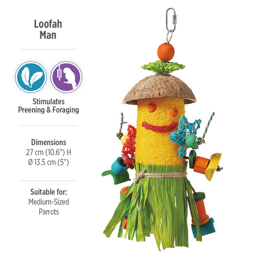 HARI Smart Play Enrichment Parrot Toy Loofah Man - 81013