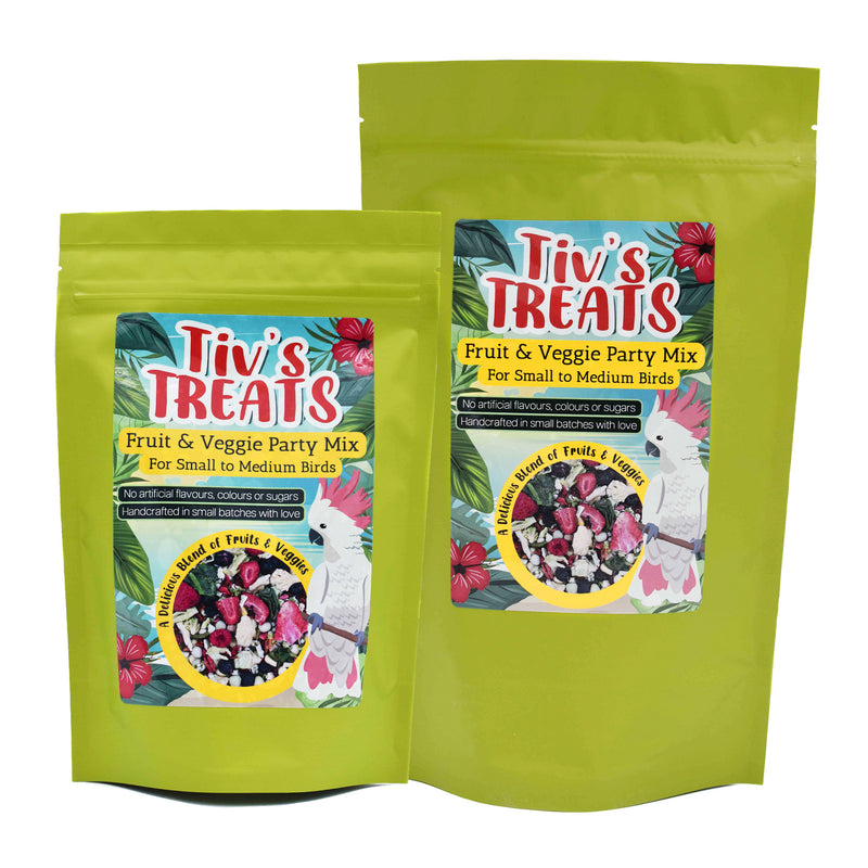 Tiv's Treats Fruit & Veggie Party Mix for Small to Medium Birds
