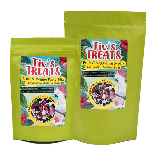 Tiv's Treats Fruit & Veggie Party Mix for Small to Medium Birds