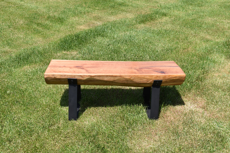 Solid Cherry Wood Stained Outdoor Bench - Local Pickup Only
