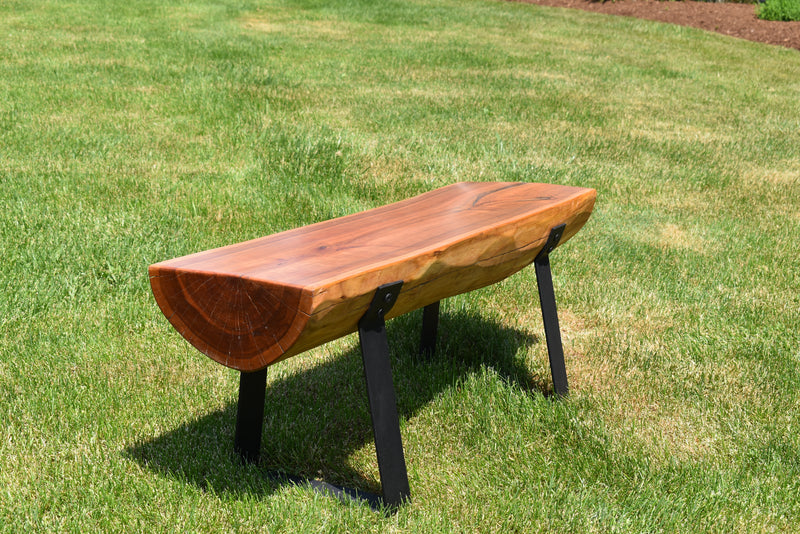 Solid Cherry Wood Stained Outdoor Bench - Local Pickup Only
