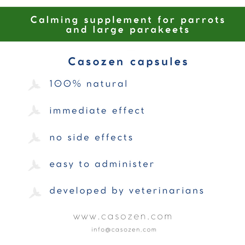 Casozen Anti Stress and Feather Plucking Remedy for Parrots - 30 Capsules
