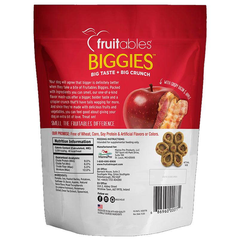 Fruitables Biggies Crispy Bacon & Apple Flavour Dog Treat - 16 oz
