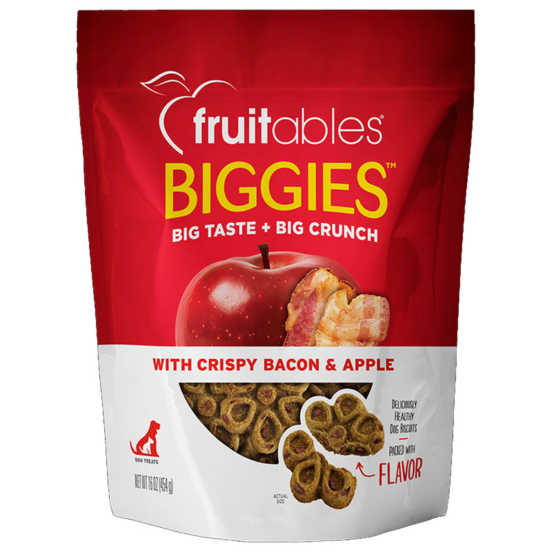 Fruitables Biggies Crispy Bacon & Apple Flavour Dog Treat - 16 oz
