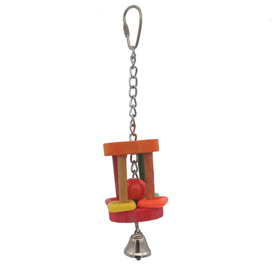 Hanging Barrel Chew Small Bird Toy with Bell