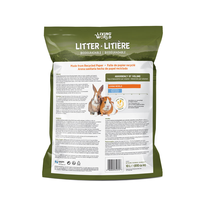 Living World Biodegradable Small Pet Litter 3 Pack 10L Each - 61274
