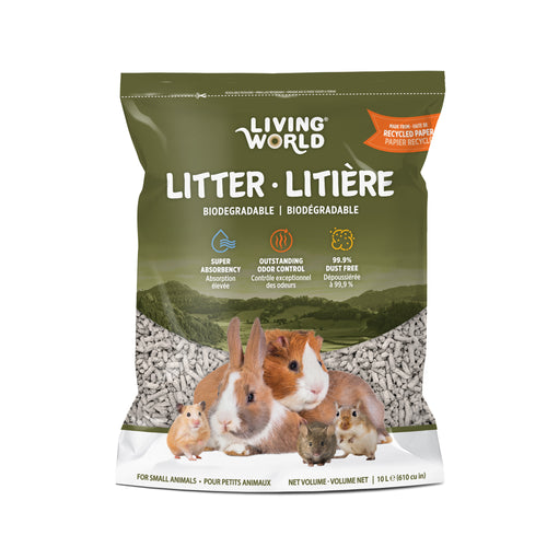 Living World Biodegradable Small Pet Litter 3 Pack 10L Each - 61274