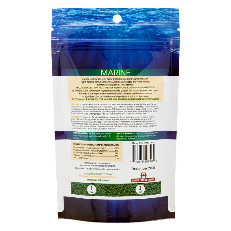 NorthFin Marine Formula Fish Food 1mm Pellet 🍁
