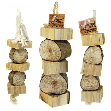 Softwood Chew Parrot Toy Various Sizes (SM-MED-LG) 🍁