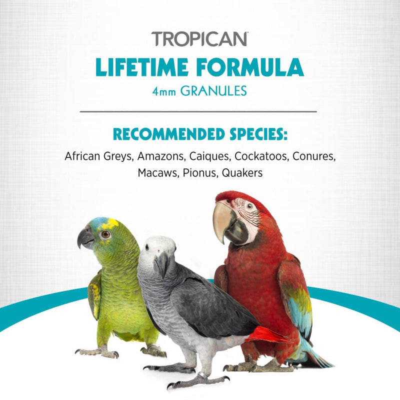 Tropican Lifetime Formula 4mm Granules - Parrots
