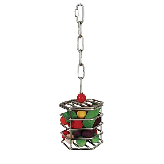 Stainless Steel Baffle Foraging Cage Parrot Toy