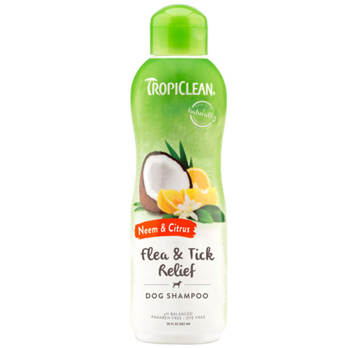 TropiClean Neem & Citrus Flea & Tick Relief Dog Shampoo 20 oz