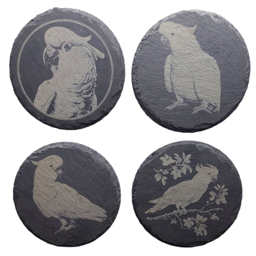 Tough Transfers Customizable Round Slate Coasters