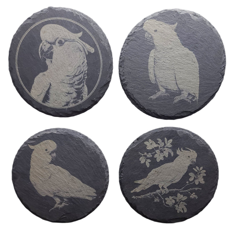 Tough Transfers Customizable Round Slate Coasters
