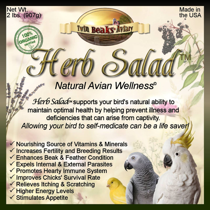 Twin Beaks Aviary Herb Salad - Exotic Wings and Pet Things
