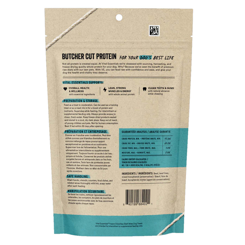 Vital Essentials Freeze-Dried Beef Bites Dog Treats
