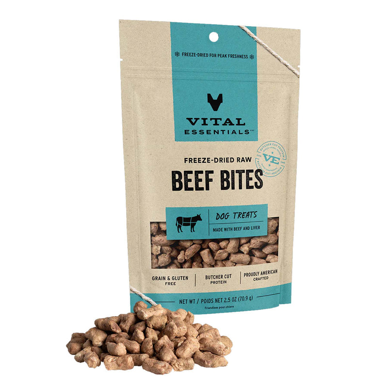 Vital Essentials Freeze-Dried Beef Bites Dog Treats
