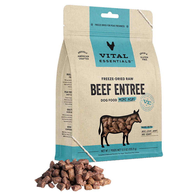 Vital Essentials Beef Mini Nibs - Freeze-Dried Dog Food
