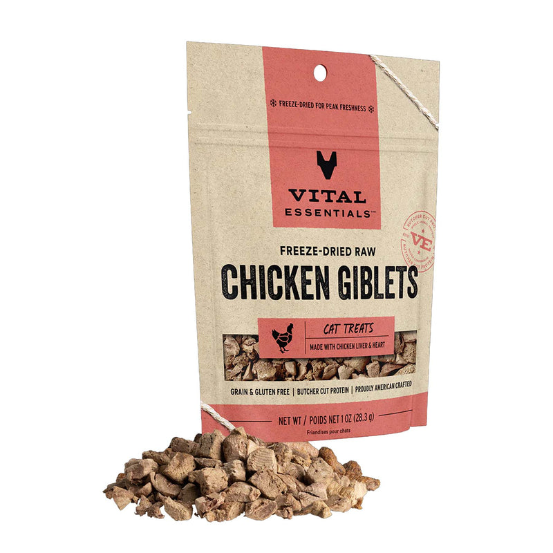 Vital Essentials Freeze-Dried Chicken Giblets Cat Treat - 1.0 oz
