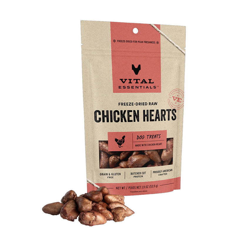 Vital Essentials Freeze-Dried Chicken Hearts Dog Treat
