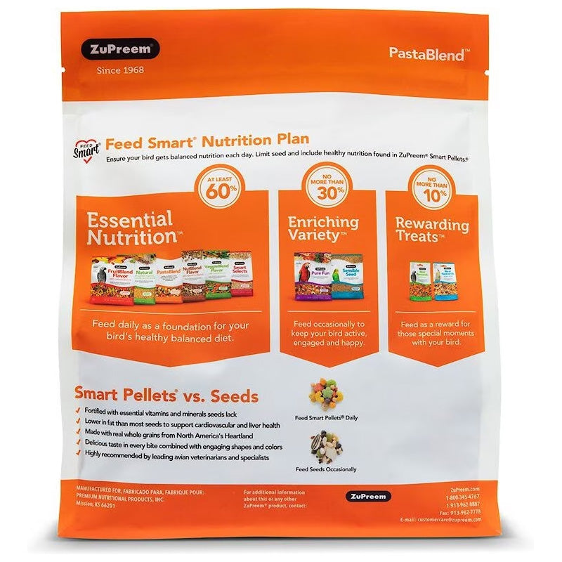 ZuPreem PastaBlend Daily Nutrition Parrot & Conure Pellet
