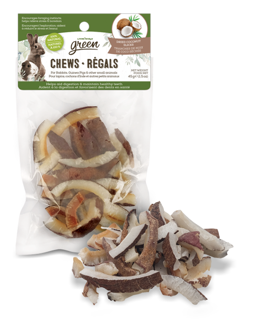 Living World Green Chews Small Pet Dried Coconut Slices - 65475
