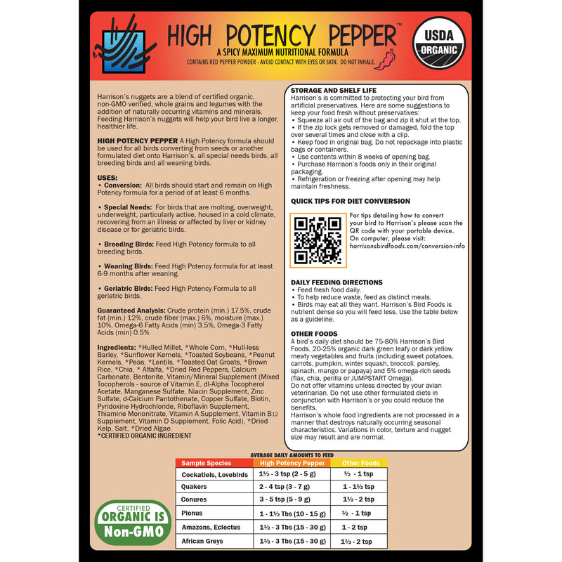 Harrison's High Potency Fine Pepper Bird Pellet
