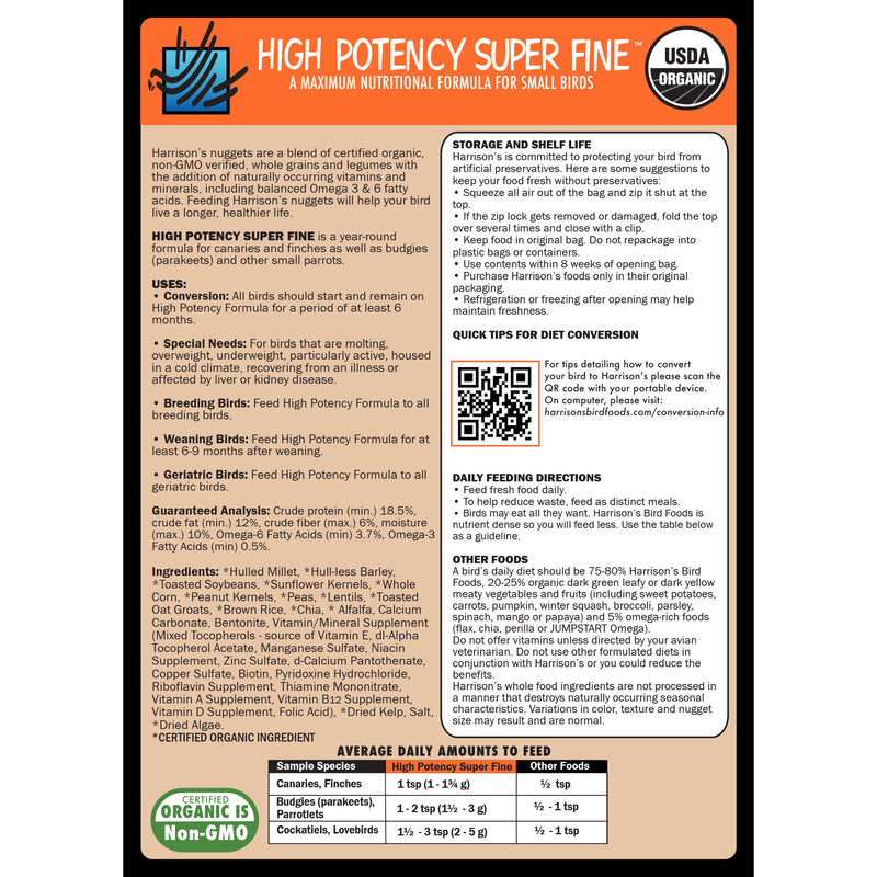 Harrison's High Potency Super Fine Bird Pellet
