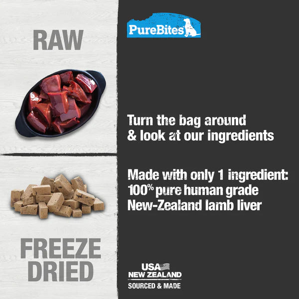 PureBites Lamb Liver Freeze Dried Dog Treat
