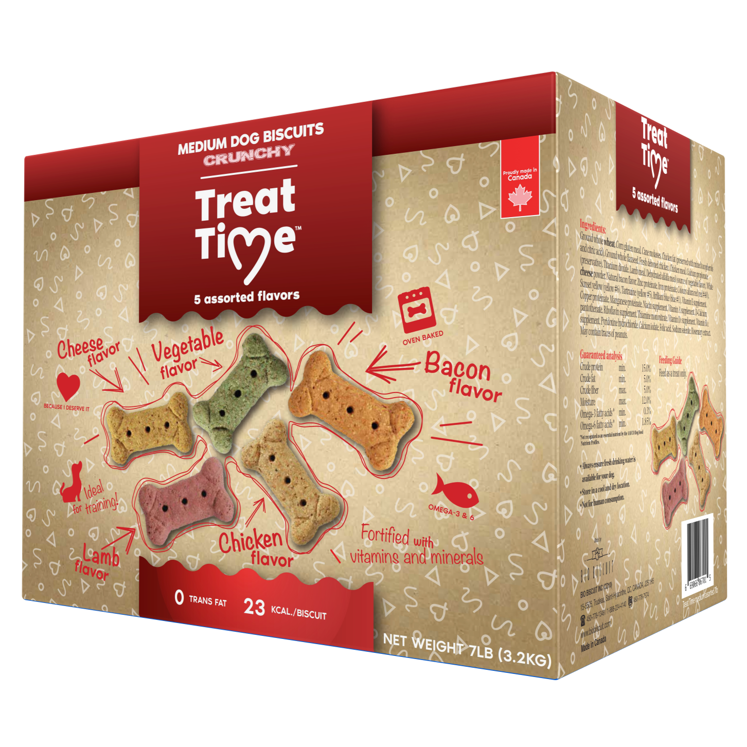 Oven Baked Tradition Treat Time Medium Dog Crunchy Biscuits 7 lbs