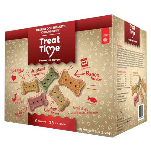 Oven Baked Tradition - Treat Time Medium Dog Crunchy Biscuits - 7 lbs