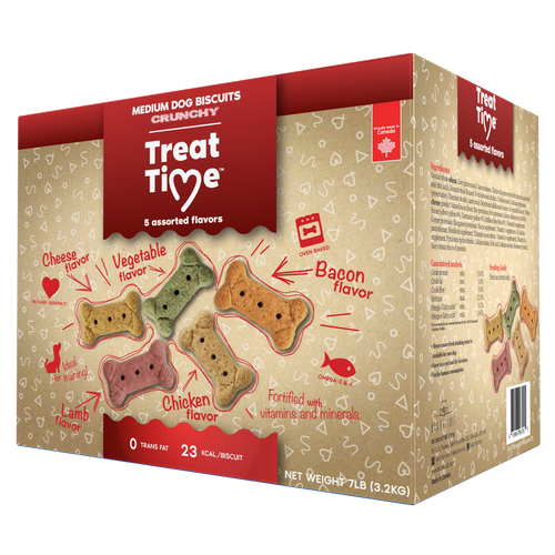 Oven Baked Tradition - Treat Time Medium Dog Crunchy Biscuits - 7 lbs 🍁