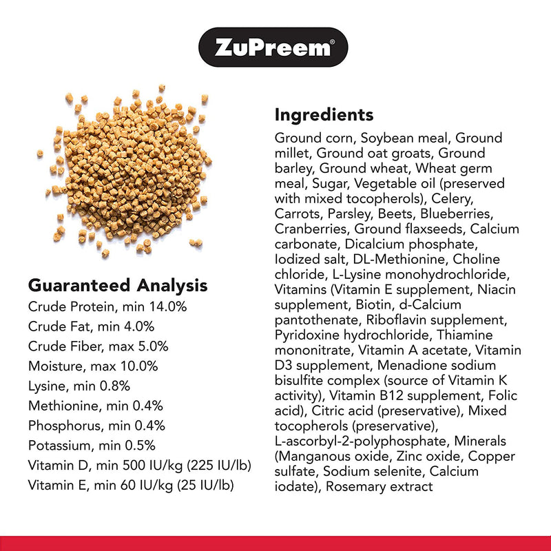 ZuPreem Natural Daily Nutrition Small Bird Pellet
