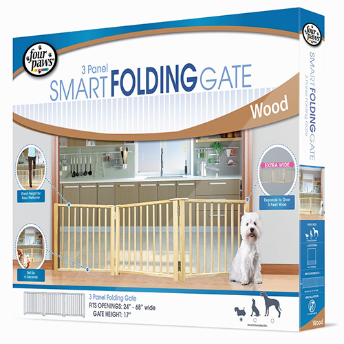 Four Paws 3-Pannel Folding Wood Gate
