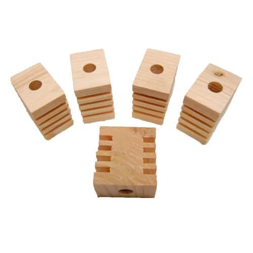 Zoo-Max Bird & Small Pet Toy Parts - Natural Groovy Blocks 🍁
