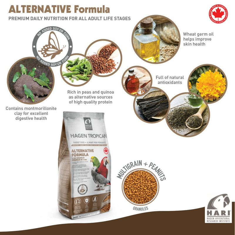 Tropican Alternative Formula 4mm Pellet - Soy Free Parrot Food 🍁
