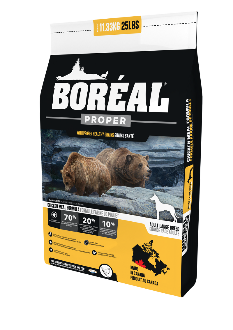 BORÉAL Proper Low Carb Grains Large Breed Dog Food - Chicken 25 lbs
