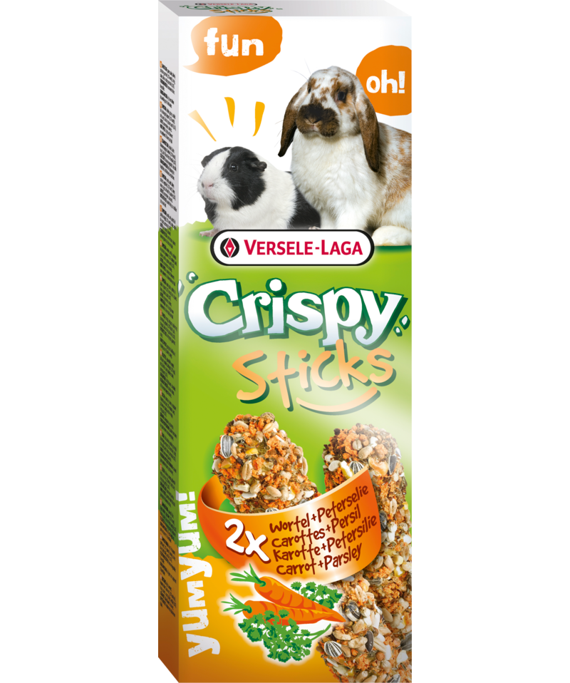 Versele-Laga Crispy Sticks Carrot & Parsley for Rabbit/Guinea Pig 2 Pack - Exotic Wings and Pet Things
