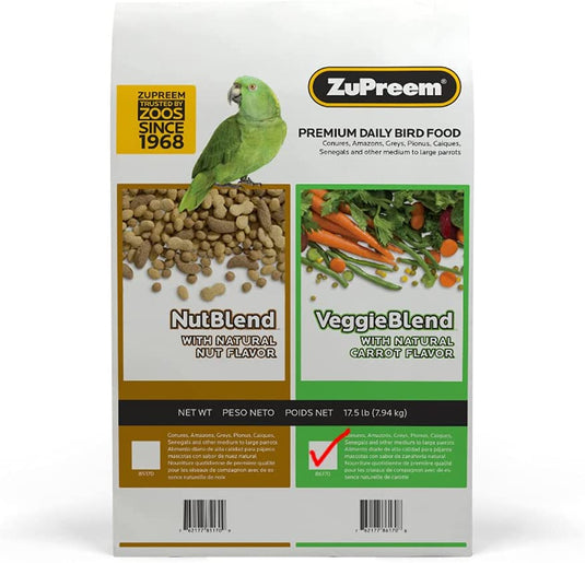 ZuPreem VeggieBlend Daily Nutrition Parrot/Conure Pellet