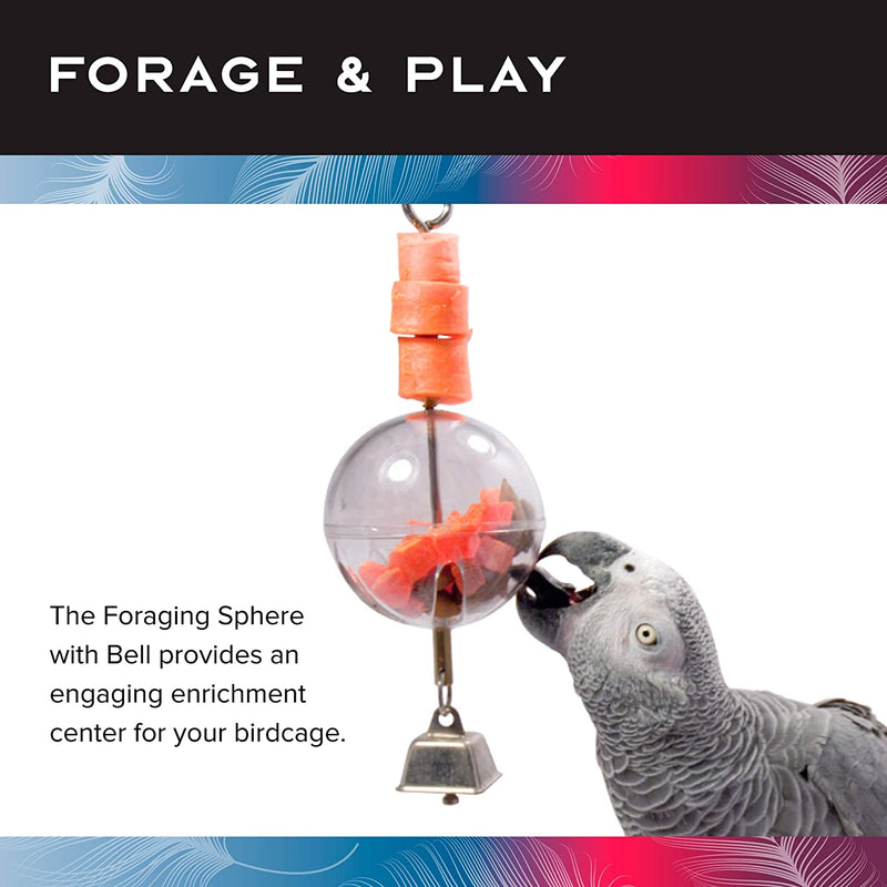 Featherland Paradise Foraging Sphere, Bell & Skewer - Creative Foraging System Parrot Toy - 00611
