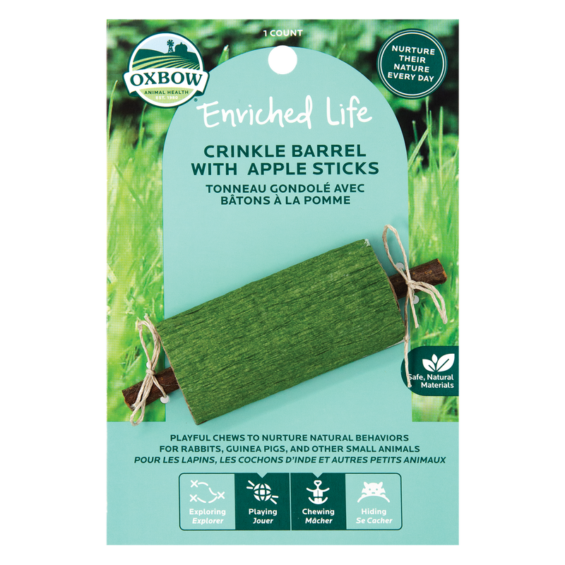 Oxbow Enriched Life Crinkle Barrel With Apple Sticks
