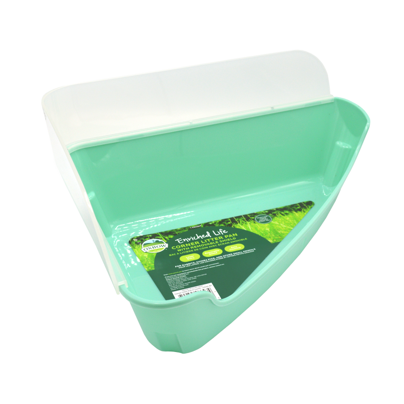 Oxbow Enriched Life Corner Litter Pan with Removable Shield
