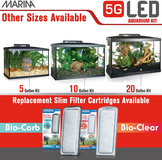 Marina LED Glass Aquarium Kit (5,10,20 gal) | Store Pickup Only