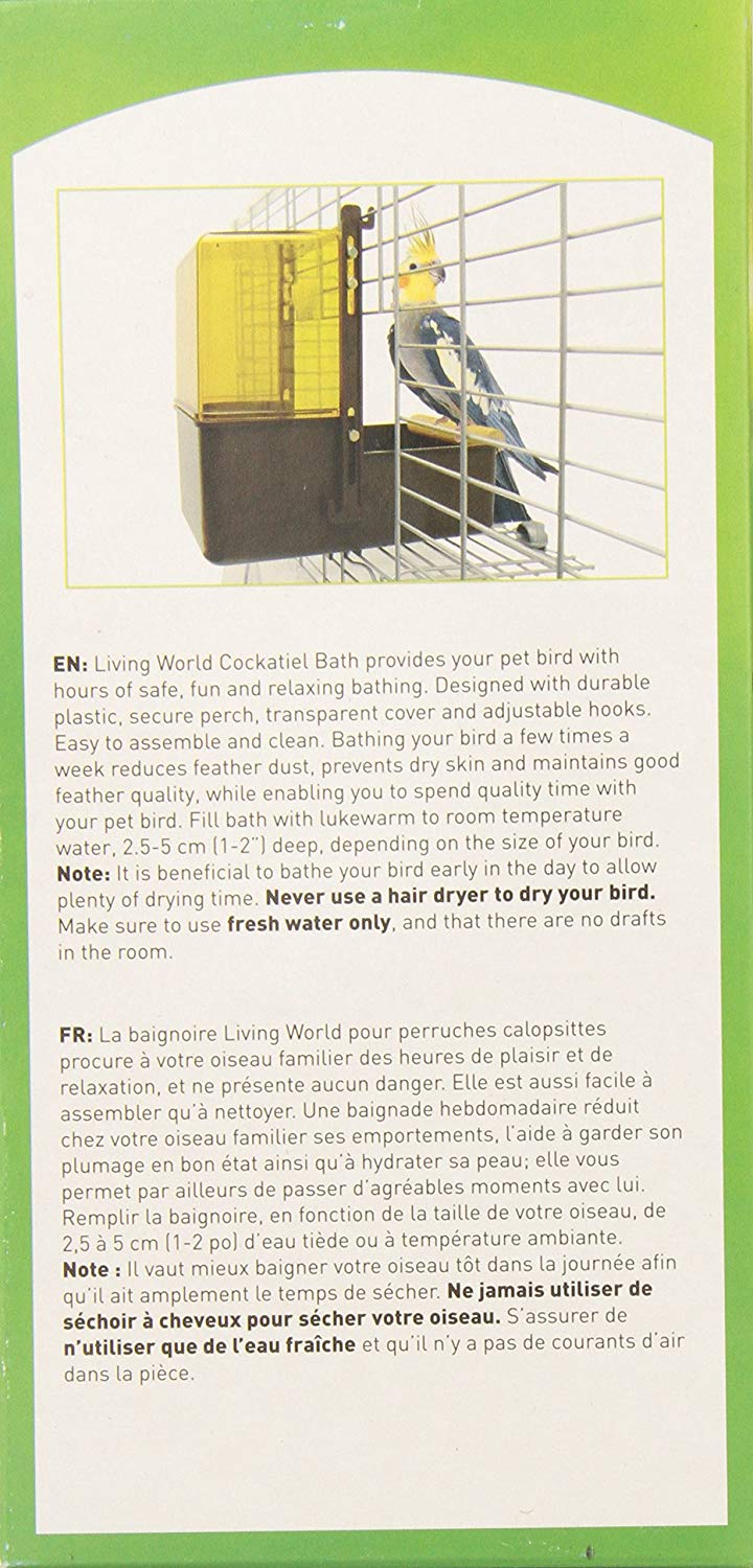 Living World Deluxe Cockatiel Caged Bird Bath - Exotic Wings and Pet Things
